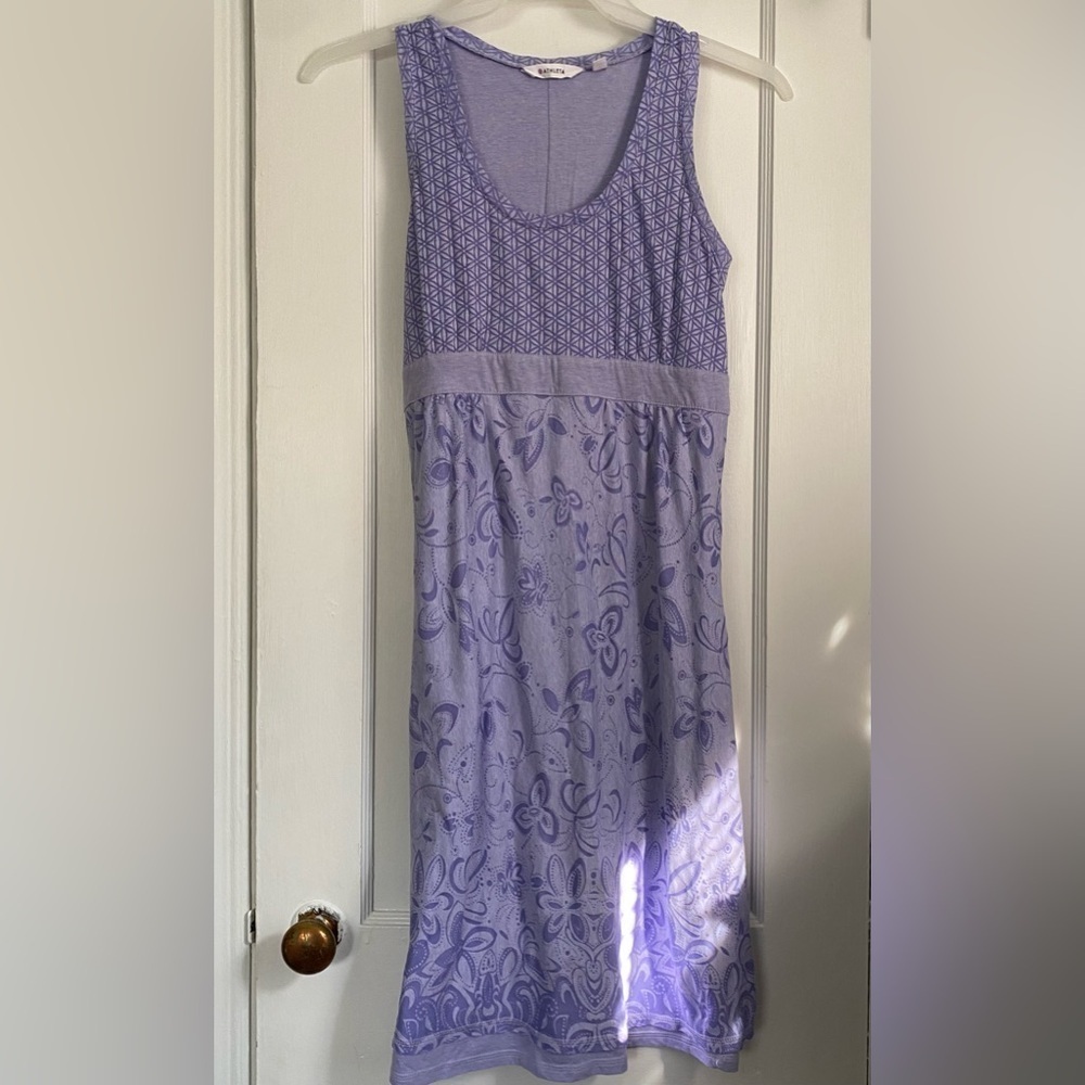 Athleta Vyasa Sleeveless Layered knee Length Scoopneck  Flower Dress Sz: Medium